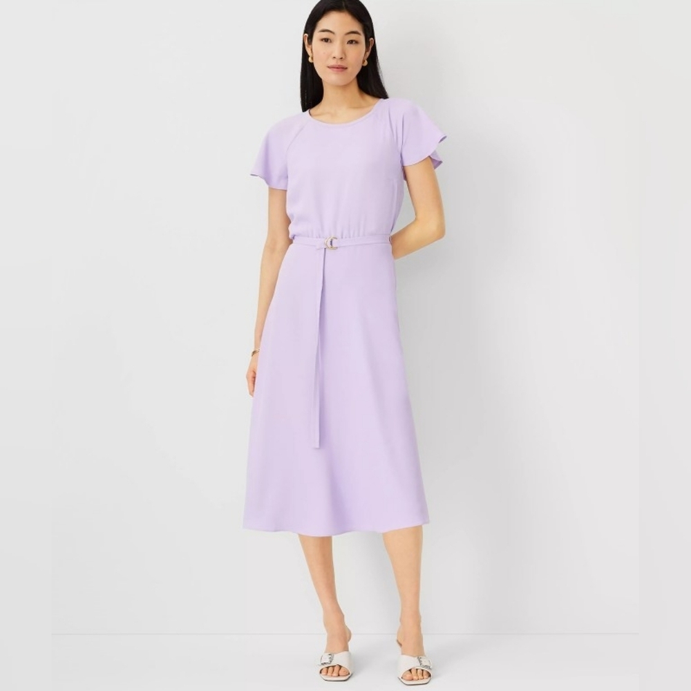 Ann Taylor Belted Flare Dress